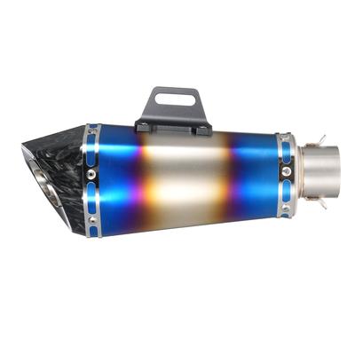1.5-2in Inlet Motorcycle Exhaust Muffler Pipes Slip On Silencer Carbon Fiber Style Tail Tube High