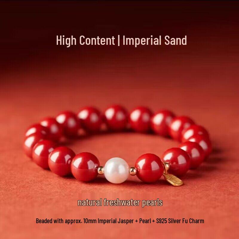 Cinnabar Bracelet Amulet for Women - Purple Gold Sand Beads, Gift for Best Friend or Girlfriend