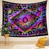 BLESS INTERNATIONAL Handmade Indian Hippie Bohemian Psychedelic Celestial Sun Moon Wall Hanging Bedding Tapestry (Purple Multi)