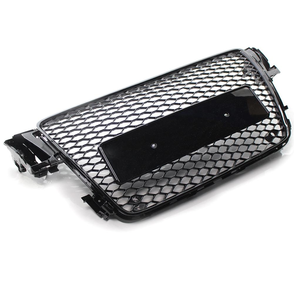Car Front Bumper Grille Honeycomb Radiator Grille Grill Cover Compatible With A5 B8 8P0 2008-2012 8T0853651 Replacement Parts