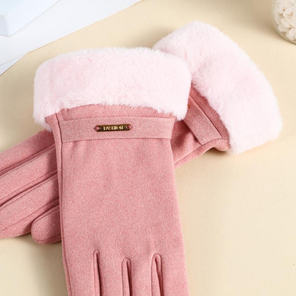 Warm Gloves Women's Autumn and Winter All Finger Sports Touch Screen Plus Velvet Outdoor Cycling Winter Gloves
