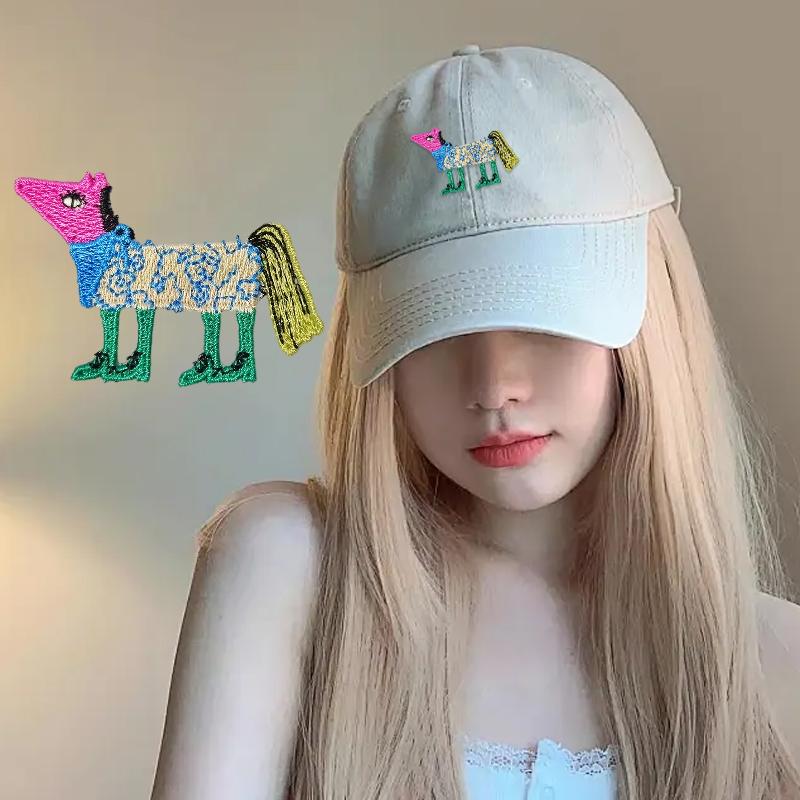 Cartoon Pony Studded Patch Decorative Embroidery DIY Cloth Applique Bag Hat Various Styles Cute Fabric Patch Sewing 5 Styles