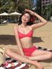 Women's Strappy Three-Piece Bikini Set for Beach and Hot Springs