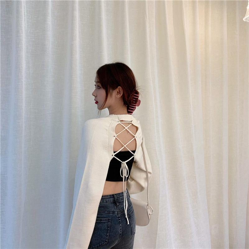 backless knit sweater