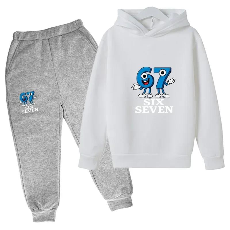 2026 New Spring Autumn Outfits Kids Leisure Letter Print 2pcs Hoodie+Pants 3-13 Years Boys Girls Streetwears Children Clothes