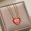 Colorful Irregular Heart Necklace: Unique Vacation-Style Drip Glaze Design