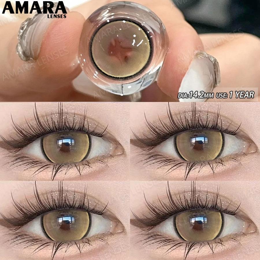 AMARA  Colored Contacts Lenses Brown Lenses Purple Lens Natural Look Cosmetics Colored Pupils Eyes Color Lens Soft High Quality
