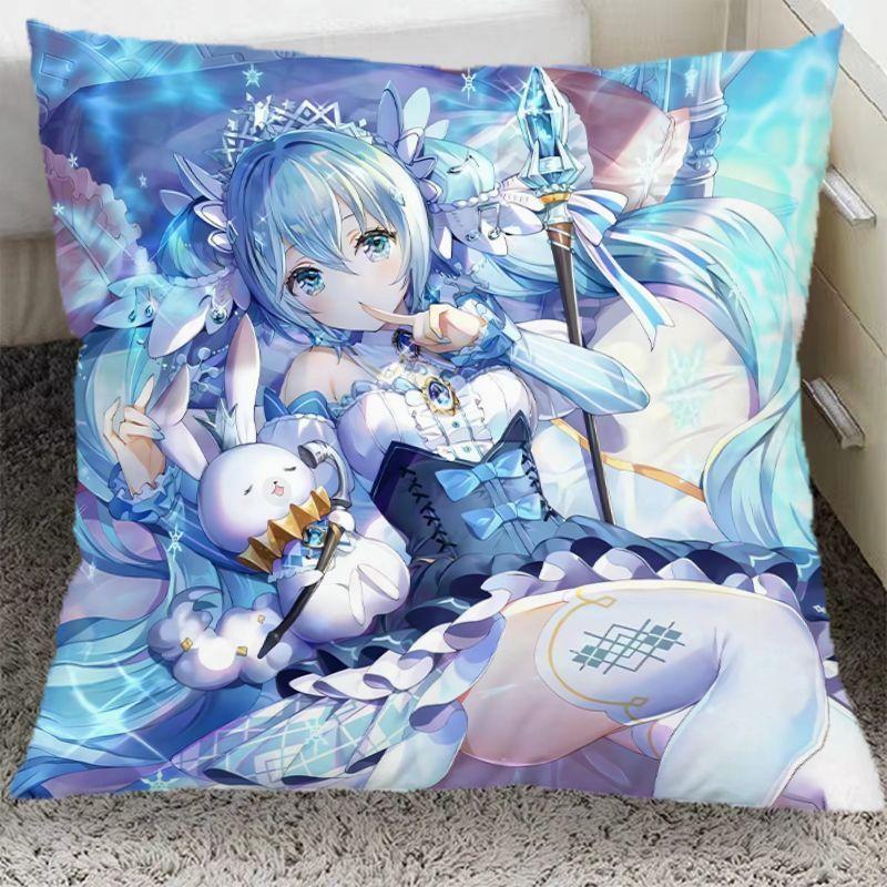 

Периферия Hatsune Miku Двумерная подушка Общежитие Анимация Подушка для спальни Подушка для дивана в гостиной Подарок на день рождения linen-45x45cm double-sided [without pillow core]
