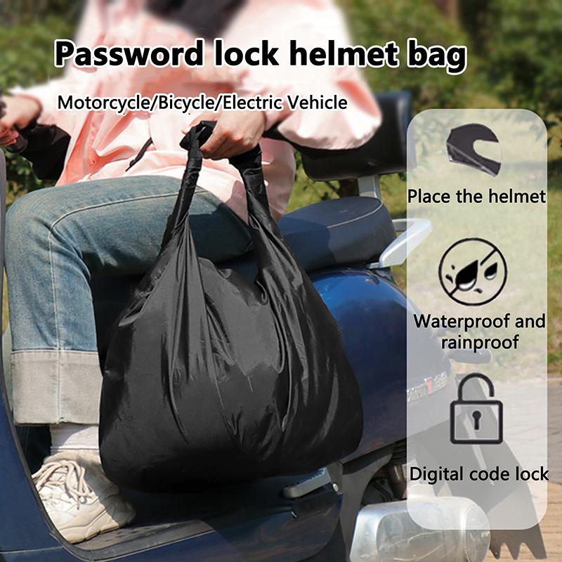 Portable Travel Motorcycle Waterproof Equipments Bag Motorbike Helmet Bag Combination Lock Anti-Theft Luggage Storage Bag