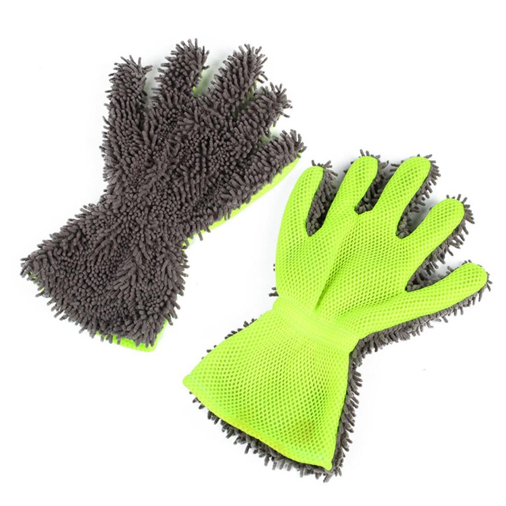 Waterproof Car Wash Gloves Anti-scratch Coral Fleece Car Cleaning Towels Thick Double-sided Car Cleaning Glove for Car Washing