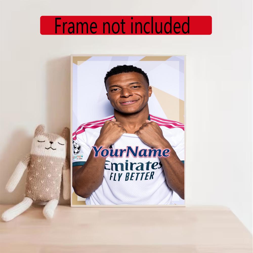 Mbappe Customize Your Name Diamond Painting Round Diamond Diy Frameless Holiday Artwork Suitable For Home Office Wall Decoration