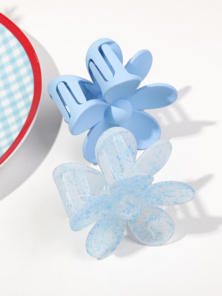 4Pcs 3Inch Pink Flower Claw Clips,Large Flower Hair Claw Clip for Women Thin Thick Curly Hair,90's Strong Hold Jaw Clip