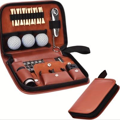 Golf Accessory Pouch Golf Gifts for Men and Women, Golf Accessories Set Can Store Golf Balls, Rangefinder, Golf Tees, Brush,  Scorer, Golf Ball Clamp