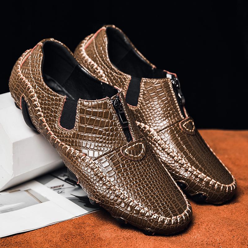39-46 Mode Herr Casual Läderskor Loafers Moccasins Platt Körskor