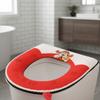 Universal Cute Printed Toilet Seat Cover Cartoon Washable Toilet Pad Anti-Slip Warm Toilet Seat Cushion Bathroom