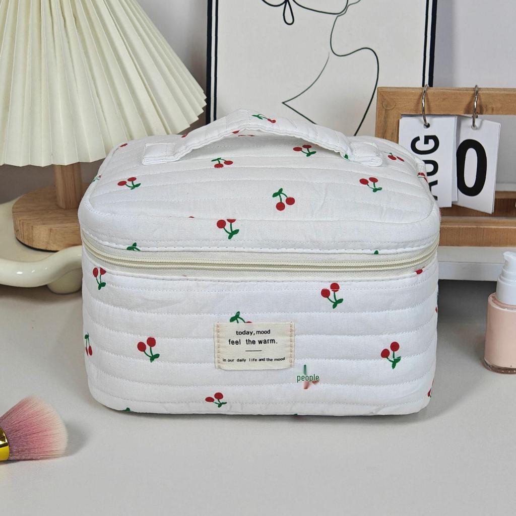 Women's Large Capacity Cherry Handbag: Portable Makeup and Toiletry Travel Bag