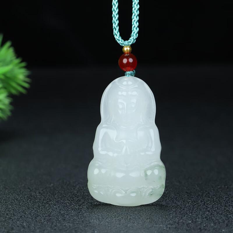 Tian Shan Jade Maitreya Buddha Hänge - Unisex Flytande Blomma Design