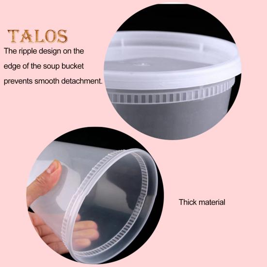 20Pcs Food Storage Box with Airtight Lid Round Clear Food Grade BPA-Free Freezer Microwave Safe Meal Prep Deli Takeaway Food Packing Container