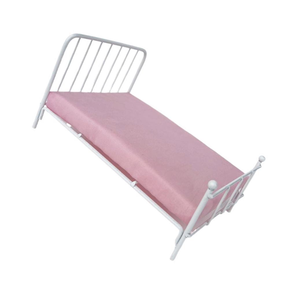 European Styles 1 12 Scale Dollhouses Bed Includes Mattress and Pillow Miniature Furniture for Dollhouses Decoration