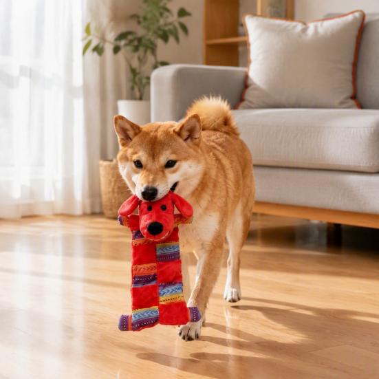 Pet Gifts for Birthdays Interactive Plush Dog Toy, Squeaky Chew Muscle Durable Toys Design, Stuffed Animal Toy Aggressive Chewers Soft