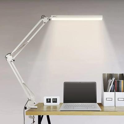 Nouvelle Lampe de Bureau LED à Clip Pince Bras Long Dimmable Lampe de Table 3 Couleurs Réglable Lecture Ordinateurs