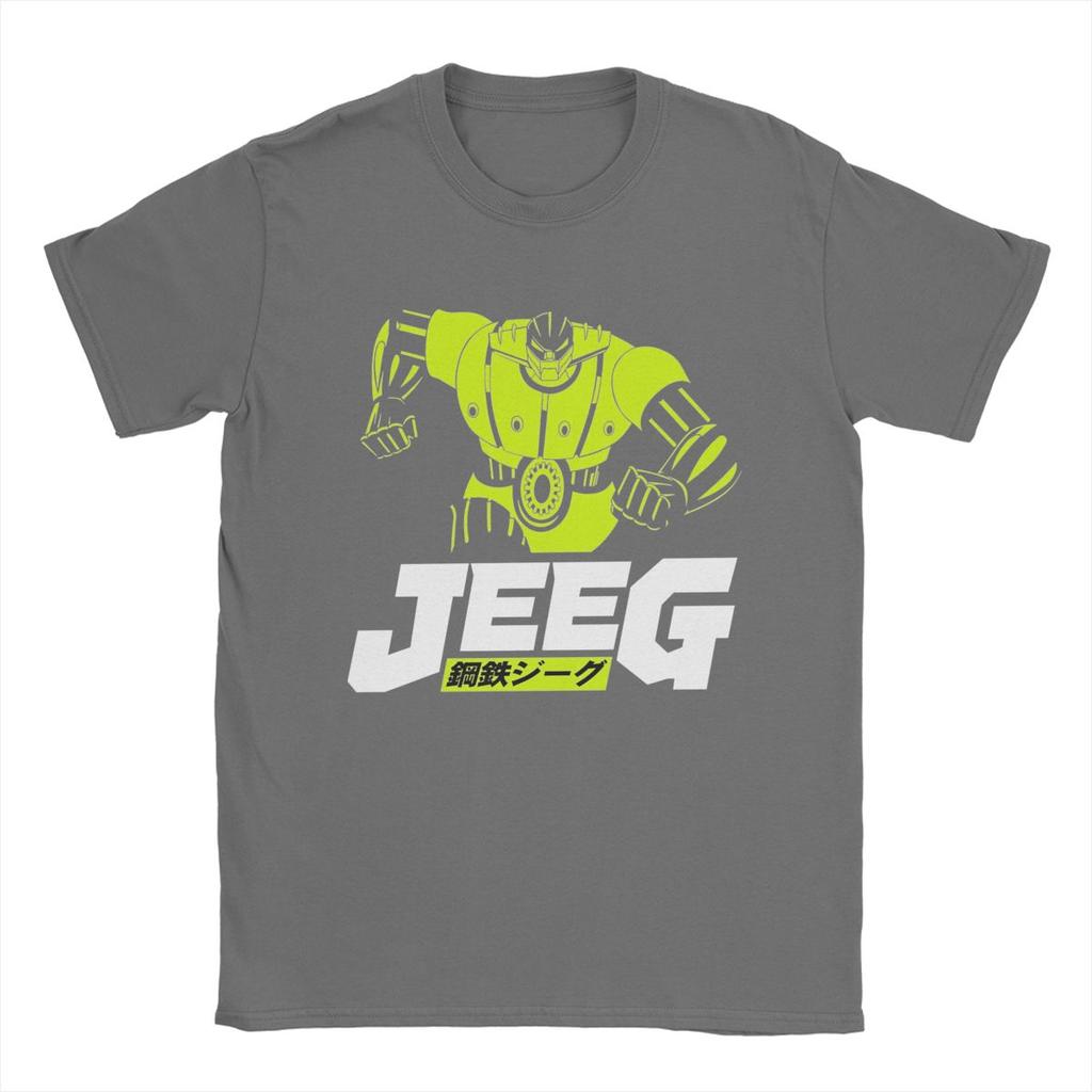 Anime Koutetsu Steel Jeeg Robot Men T Shirts Funny Tees Short Sleeve Crewneck T-Shirts Pure Cotton Plus Size Clothes