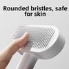 One Button Automatic Pet Hair Remover Fine-toothed Stainless Steel Pet Grooming Brush Comfort Grip Cat Massage Comb
