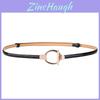 Womens Faux Leather Belt With Round Buckle For Office And Casual Wear