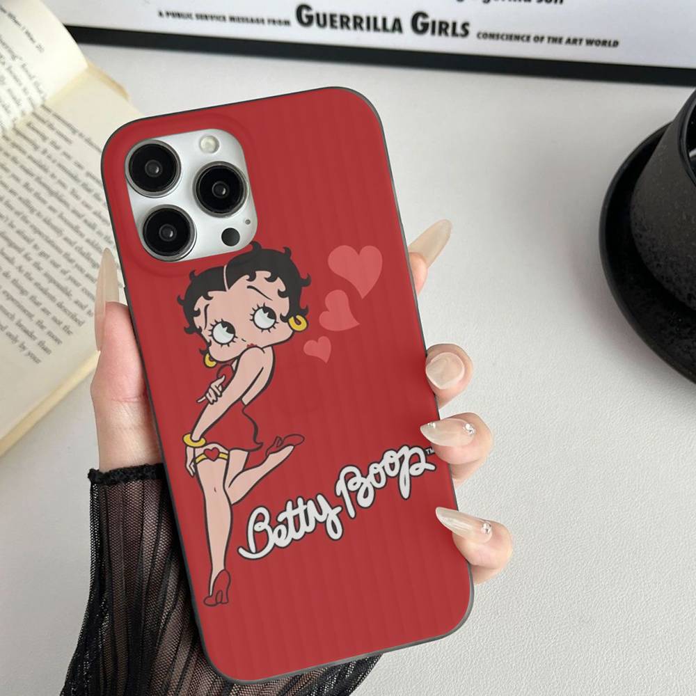 Animation B-Betty Boop Soft Corrugated Transparent Phone Case For IPhone 17 15 16 11 12 13 14 Pro Max Plus Pro