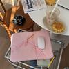 TS JYL laptop bag,Korean INS Bow Drawstring Tablet Sleeve iPad 11 13 Inch Notebook Bag