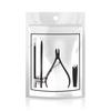 4PCS  Black  Stainless Steel  Durable Manicure Pusher  Cuticle Remover Cuticle Nippers Pedicure Set