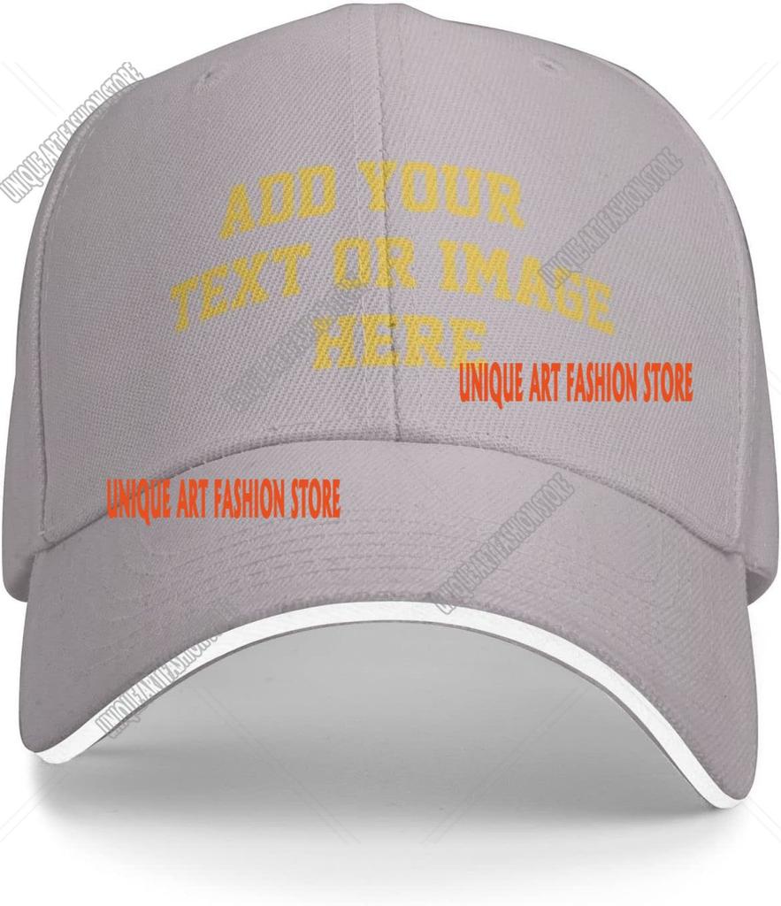 Custom DIY Logo Hats Add PhotosLogoText to Design Your Personalized Baseball Cap for Men Women Adjustable