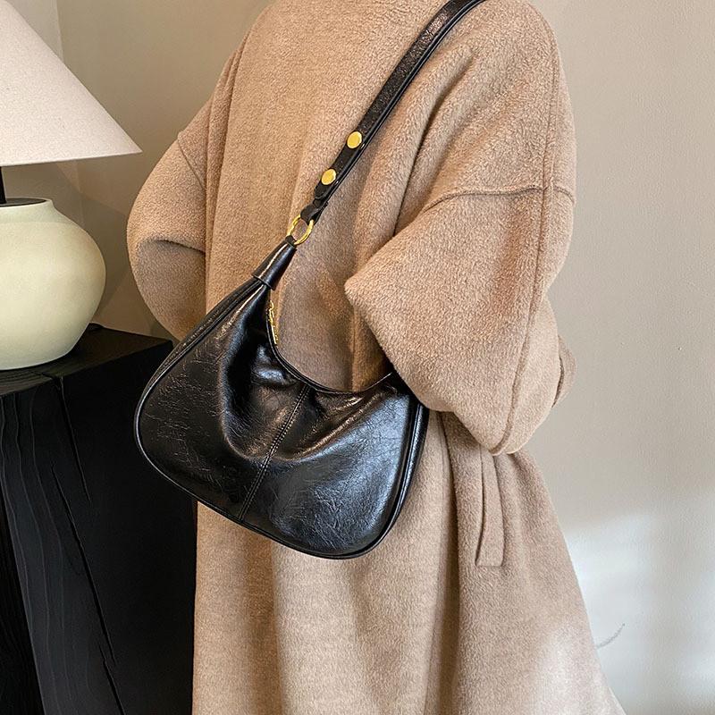 Ielgy Niche Simple Fashion One-Shoulder Messenger Bag High-End Western-Style Ladies Dumpling Bag
