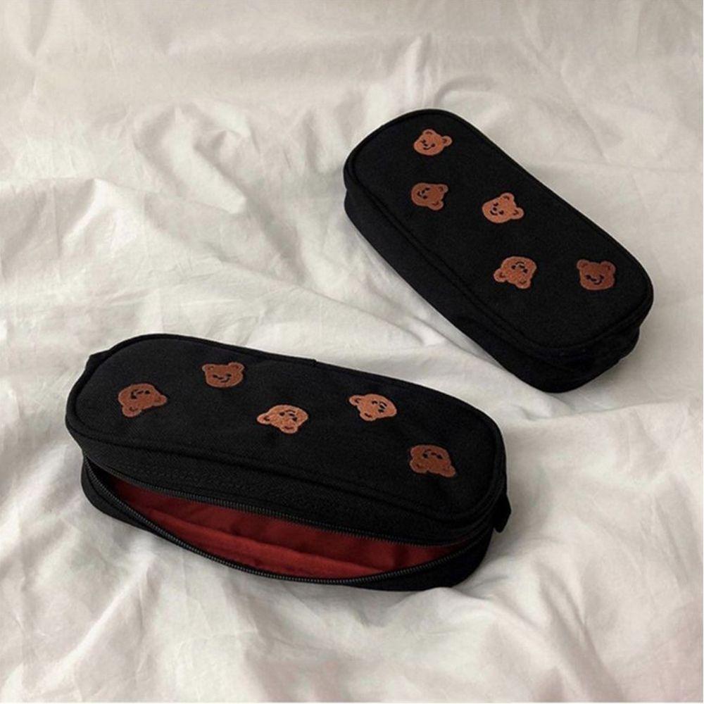 Practical Embroidery Cosmetic Stationery Kids Gift Pencil Bag Pen Case Kawaii Bear
