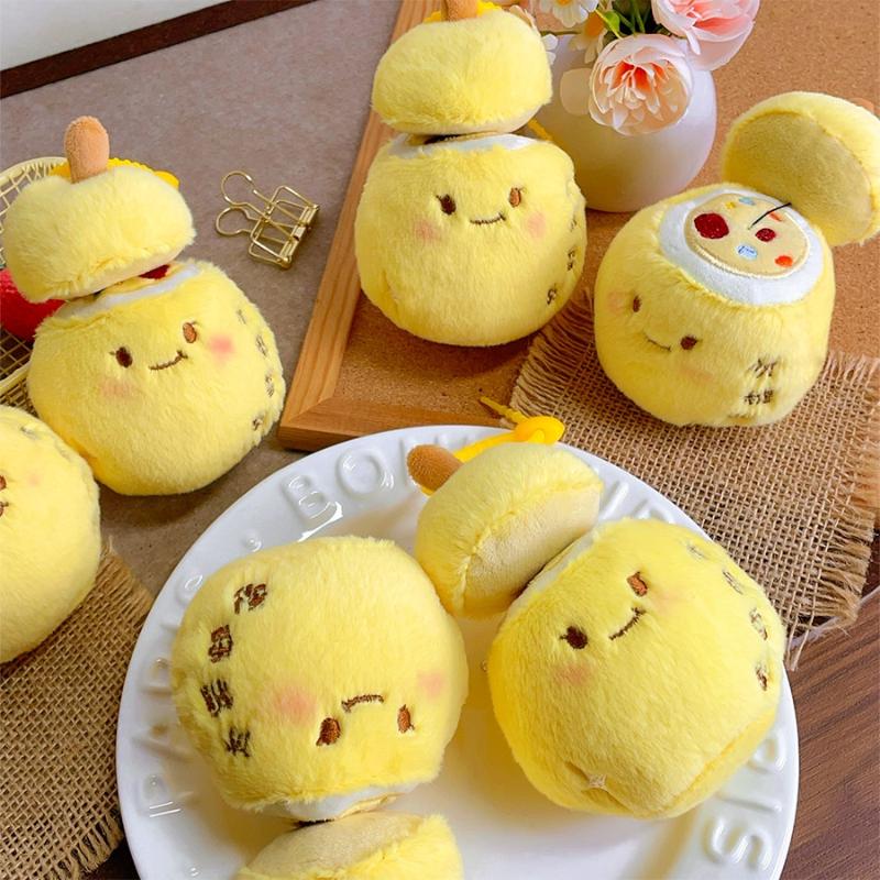 Snow Funny Pear Plush Keychain Cartoon Retractable Fruits Toy Backpack Decorative Pendant Car Key Chain Accessories Gifts