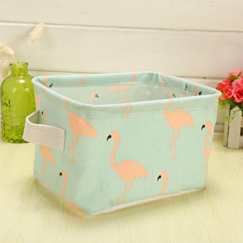 Fabric Cotton Linen Storage Small Square Box Desktop Debris Storage Basket Storage and Sorting Portable Storage Basket Storage Basket