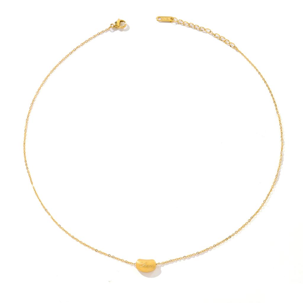 Gold Acacia Bean Necklace Titanium Steel Love Necklace Does Not Fade Gift