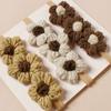 Baby Floral Knitted Headband Lovely Hairband for Memorable Photoshoots 100 Day Celebrations Fashionable Flower Headdress