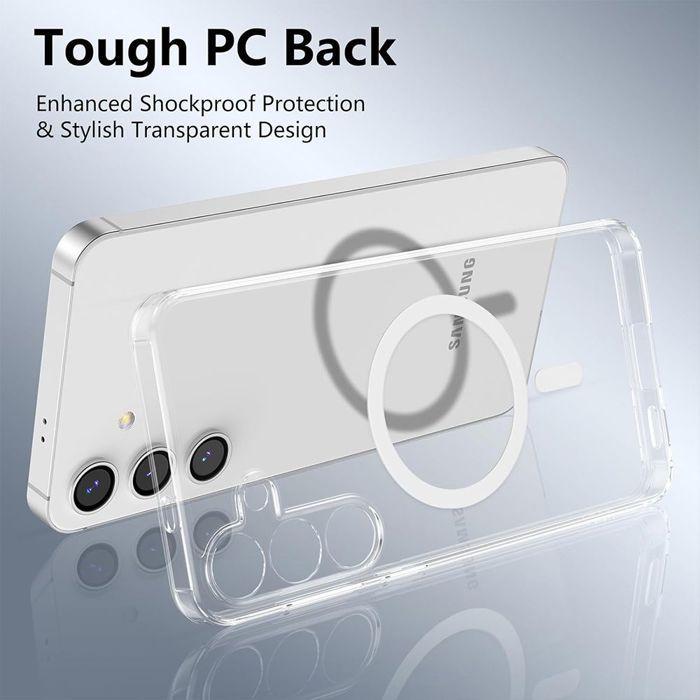 Coque de protection - BOOLING - pour Samsung Galaxy S25 - Transparente - Magnétique - avec 2 Verres Trempés
