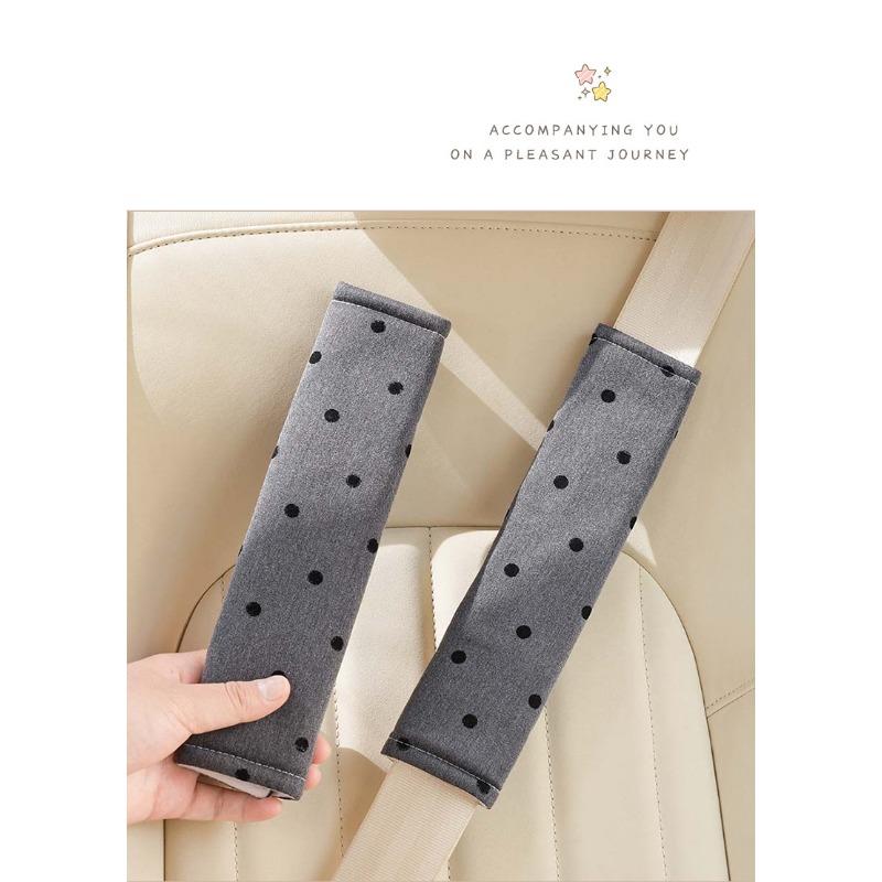 Women S Car Seatbelt Shoulder Pad Polka Dot Bow Soft Protector