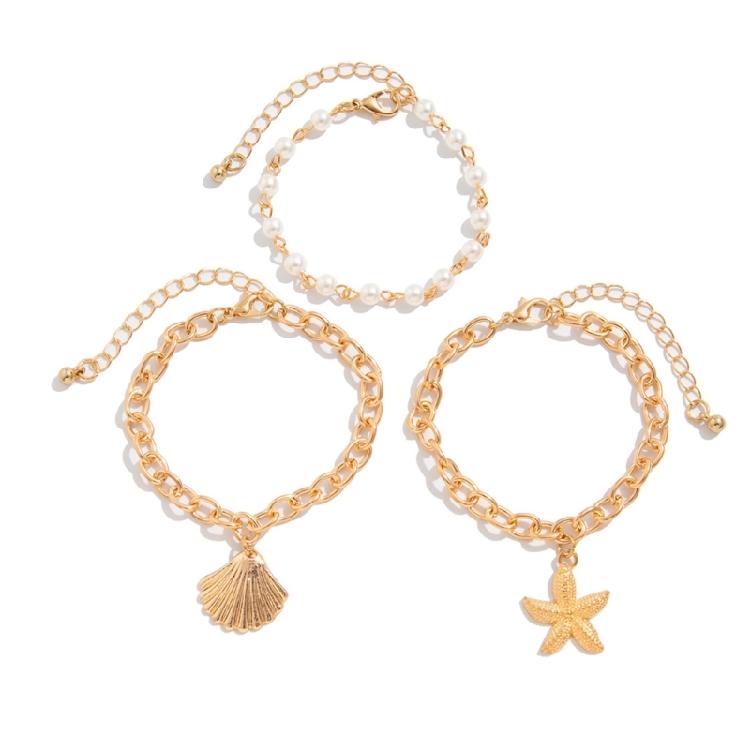 Богемный стиль Многослойный набор ожерелий из ракушек конха и морских звезд с регулируемой цепочкой, пляжные украшения, декор для женщин