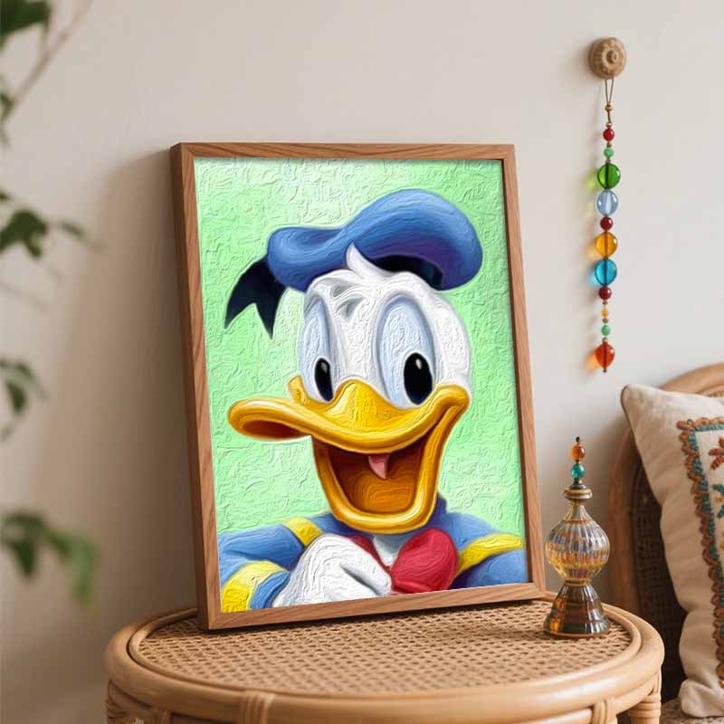 Disney Donald Duck Oil Paint by Numbers Painting Kit Handmade Diy Home Decor Gifts Wall Art Canvas Picture Cartoon Character Mural