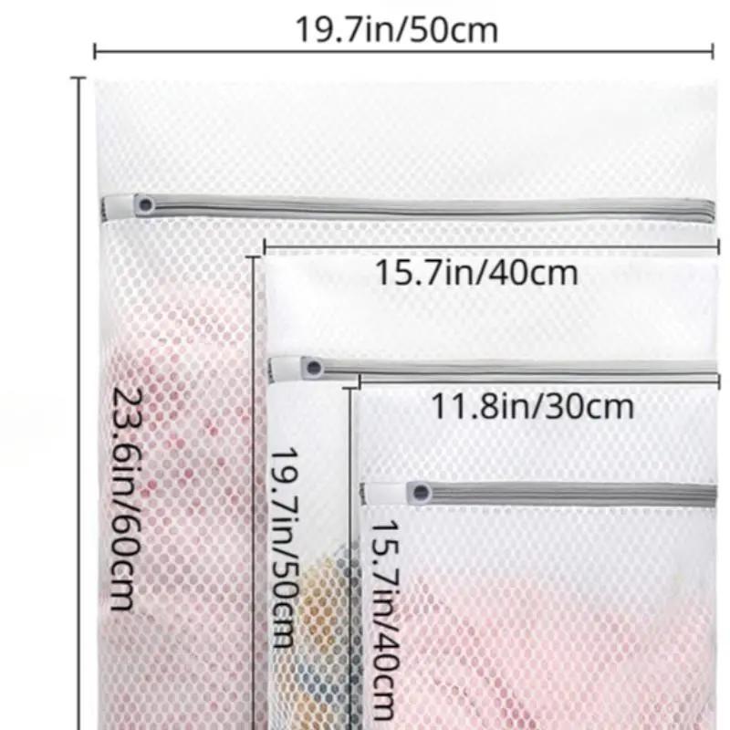 Laundry Mesh Bags Set of 3 Zippered Washing Machine Delicates Bags for Blouses Leggings Stockings Lingerie Protection