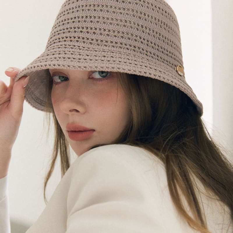 

ACCLET Linen Crochet Knit Hat (Linen Crochet Knit Hat) H027GR gray