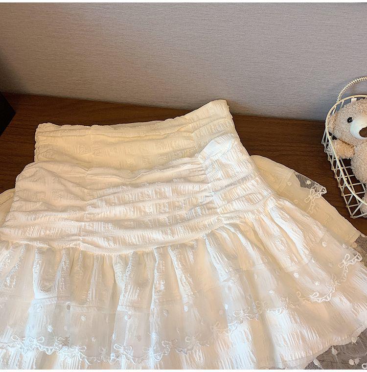Women's High Waist Mesh Lace Skirt - Summer Ballet Style