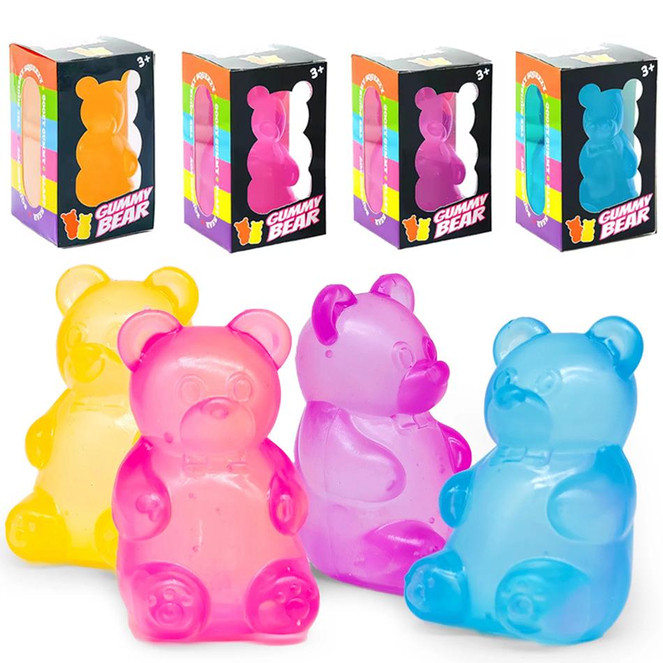 Barevná gumová medvídková fudge mačkací hračka Želé fazolka gumový bonbón Fidget hračka na ruce Relaxační hračka Proti stresu Uvolnění Pro všechny věkové kategorie