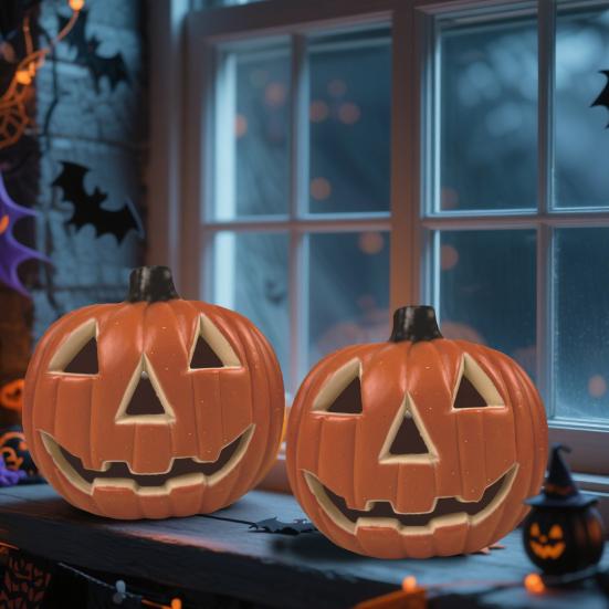 Halloween Pumpkin Decoration Fall Decor Jack O' Lantern Centerpiece Autumn Farmhouse Table Decoration for Home Cabinet Mantel