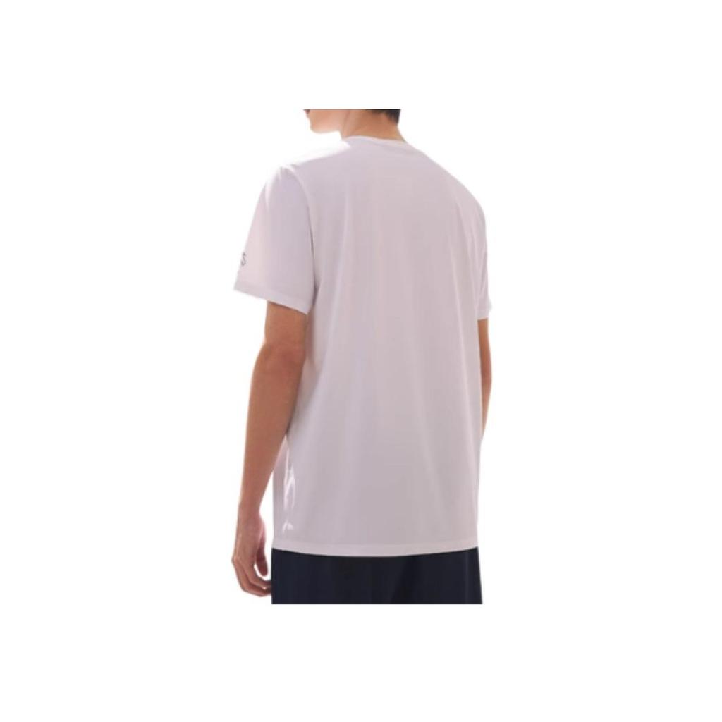Anta Running Series Letter Round Neck Fitness Knitted Sports Short Sleeve T-Shirt Men Tops Pure-White 952425105-1
