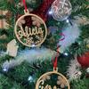 Personalized Different Name Christmas Ornament Custom Christmas Bauble Laser Cut Snowflakes Decoration Wooden Hanging Gift
