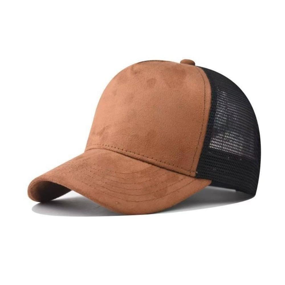 

Adjustable Men Baseball Hat Hollow Women Sunshade Hat Soft Mesh Peaked Cap Sun Visor коричневий